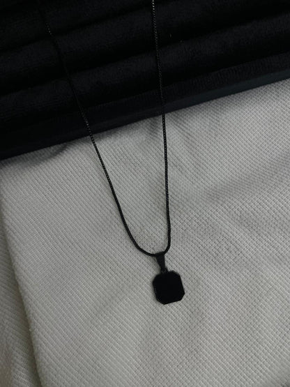 Black Matte Octagon Pendent Chain