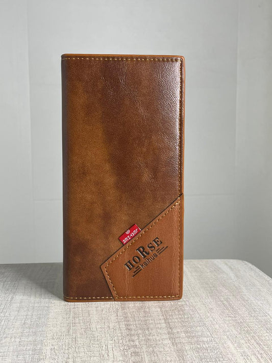 Two-tone Brown Long Purse