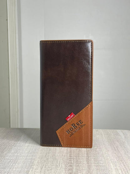 Two-tone Brown Long Purse